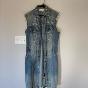 Distressed Denim Vest